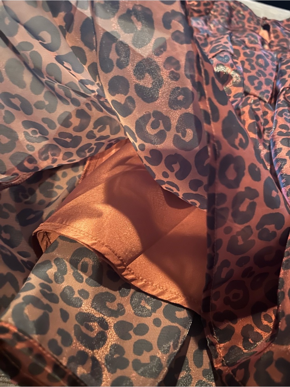 H&M Animal Print Brown Organza Dress 2T NWT - Picture 7 of 8